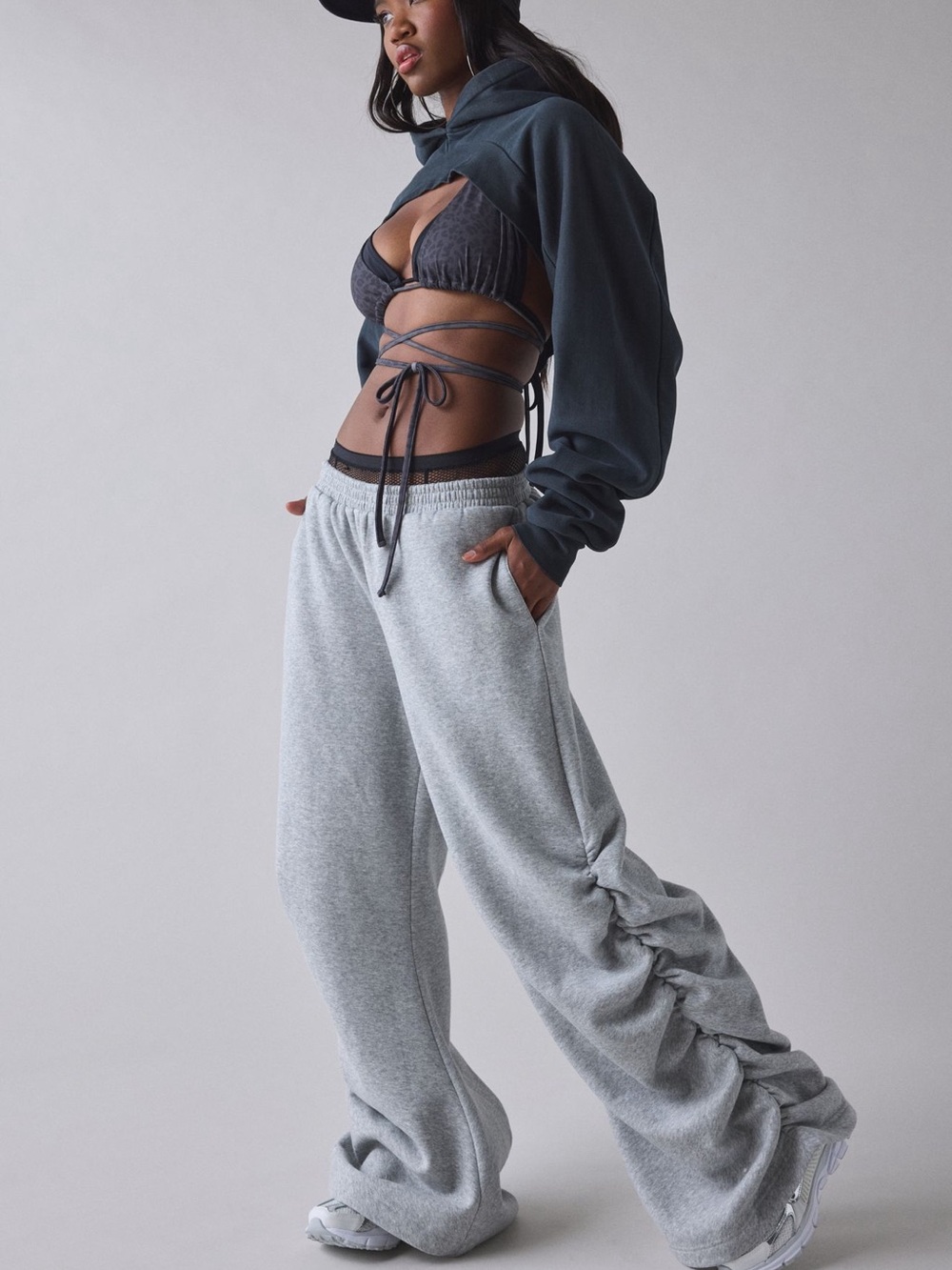 Urban Outfitters 1st Position By Tinashe Nasty Girl Ruched Wide Leg Sweatpants
